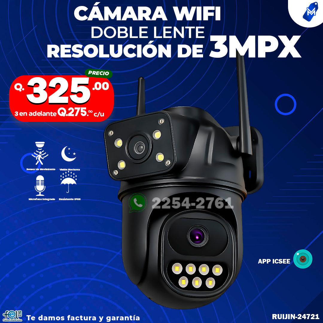 Camara wifi doble lente 3mpx