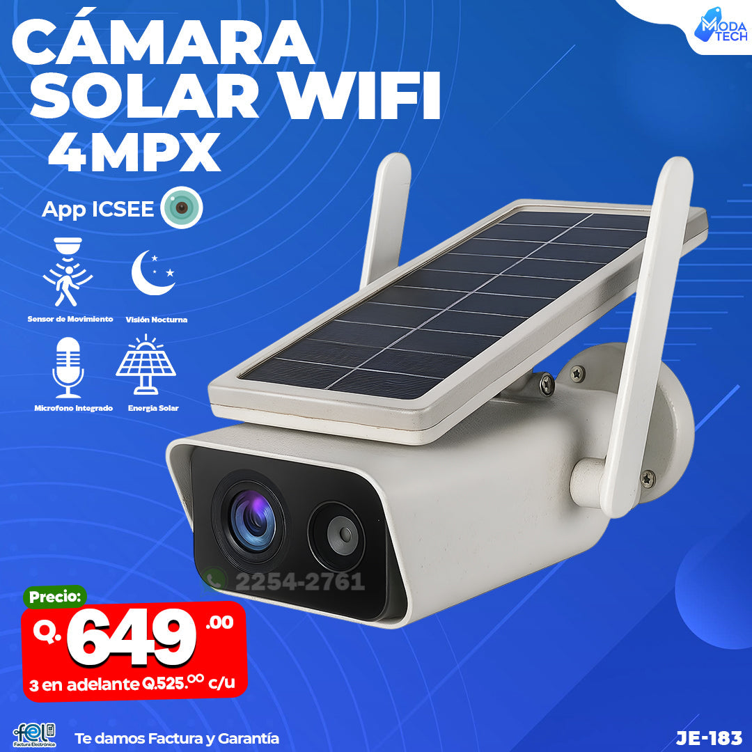 📸🔆 CÁMARA SOLAR WIFI – 4 MPX