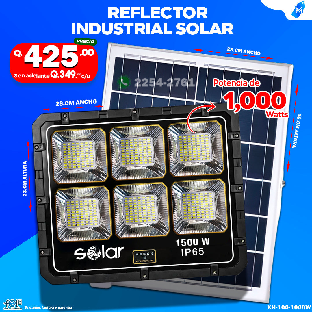 Reflector Industrial Solar de 500- 1000 -1500 -2000 - 3000 -4000 Watts, Resistente 💪🔆🌞✨🔦