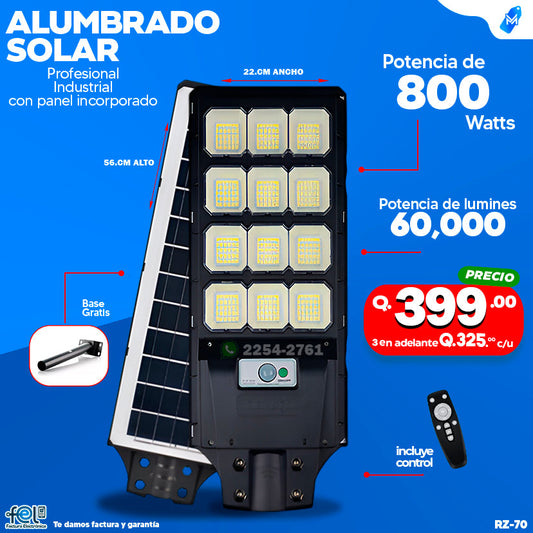 Alumbrado Solar Industrial 800 WATTS 💡🔆