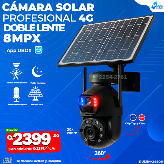 Cámara Solar con chip 4g de 8 megapixeles 🌧️☀️