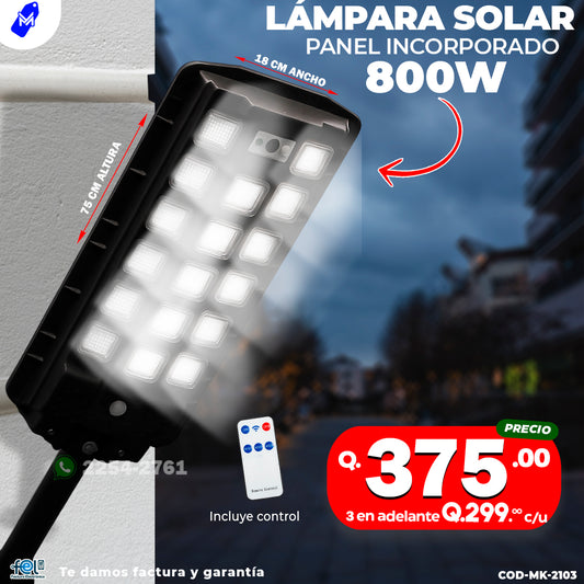 Lampara Con panel Solar de 800 watts ☀️🔋🔋