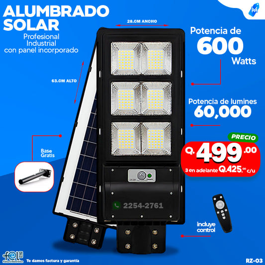Alumbrado Solar Industrial -600 WATTS 💡🔆