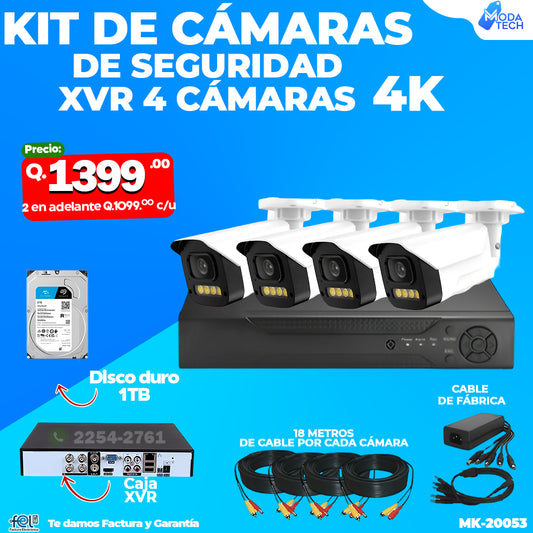 Kit de Cámaras XVR de 4 Cámaras