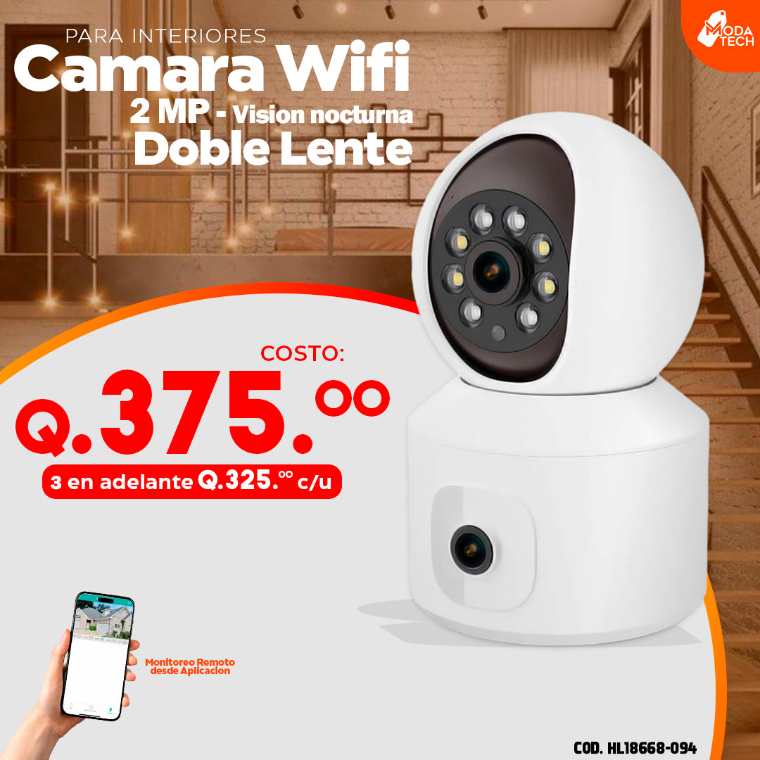 Cámara Wifi - Doble lente - 2MP