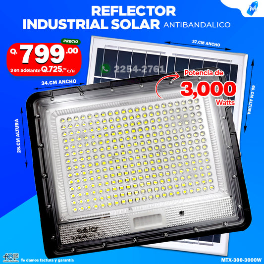 Reflector Industrial Solar Antibandálico de 3,000 Watts 🔆💪🌞🏡✨