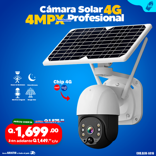 Cámara Solar con Chip 4g 4 megapixeles