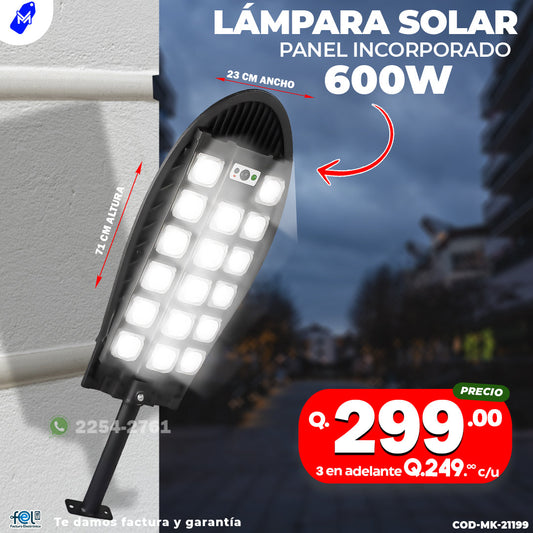 Lampara Con panel Solar de 600 watts ☀️🔋