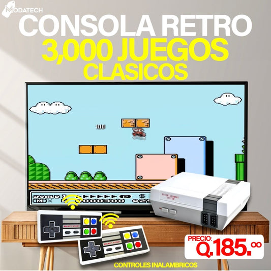 Consola Retro 3,000 juegos controles inalámbricos