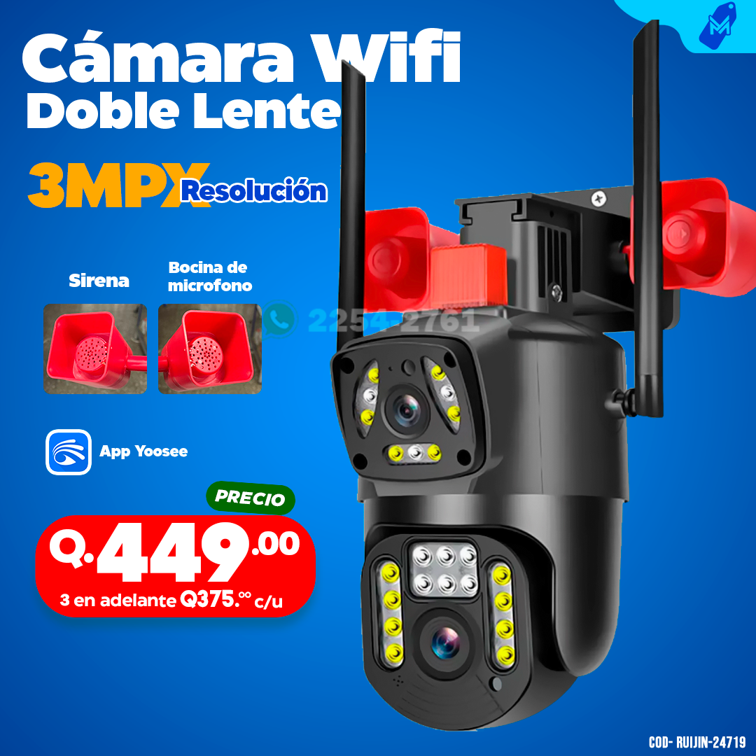 Cámara Wifi Doble Lente