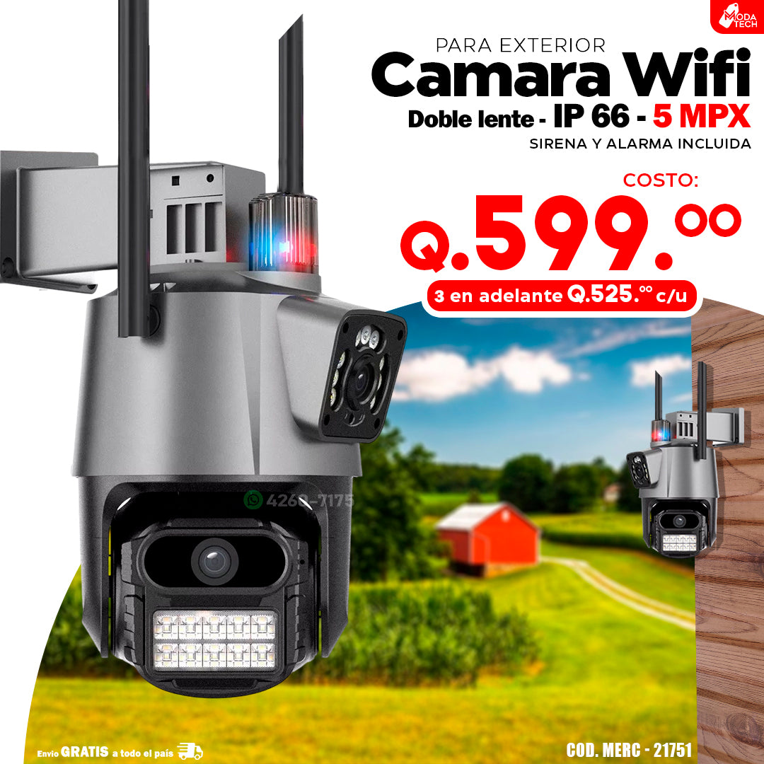 Camara Wifi 5mpx doble lente