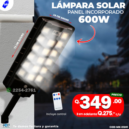 Lampara Con panel Solar de 600 watts ☀️🔋