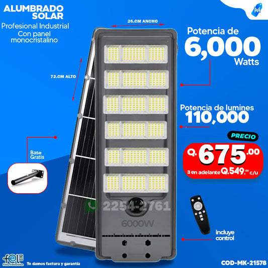 Alumbrado Solar de 6000 Watts ⚡