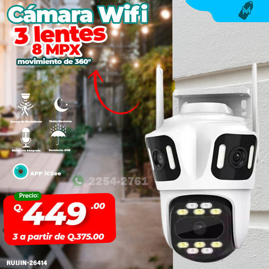 Cámara Wifi 3 lentes 8 MPX 26414