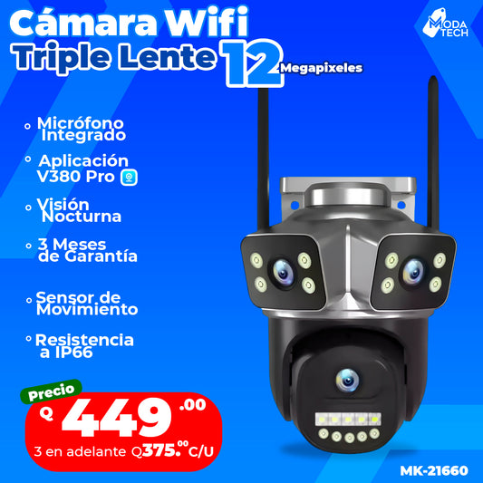 Cámara Wifi Triple lente 12 Megapixeles