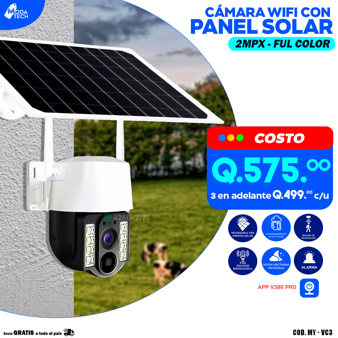 Cámara Wifi Solar de 2mpx