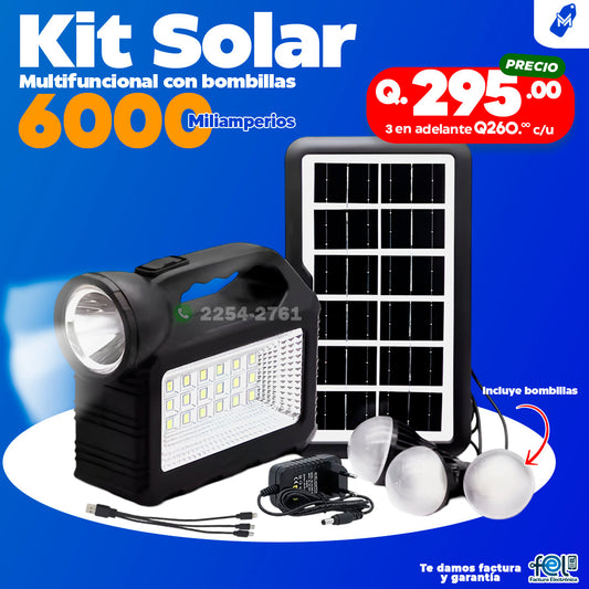 Kit de iluminación Solar de 6000 mah