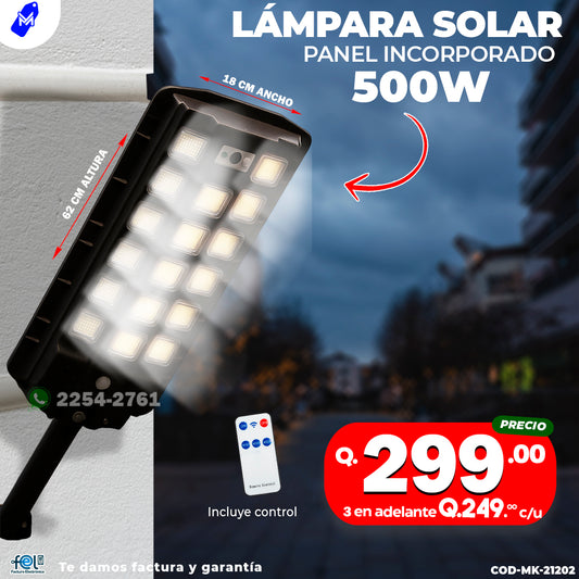 Lampara Con panel Solar de 500 watts ☀️🔋