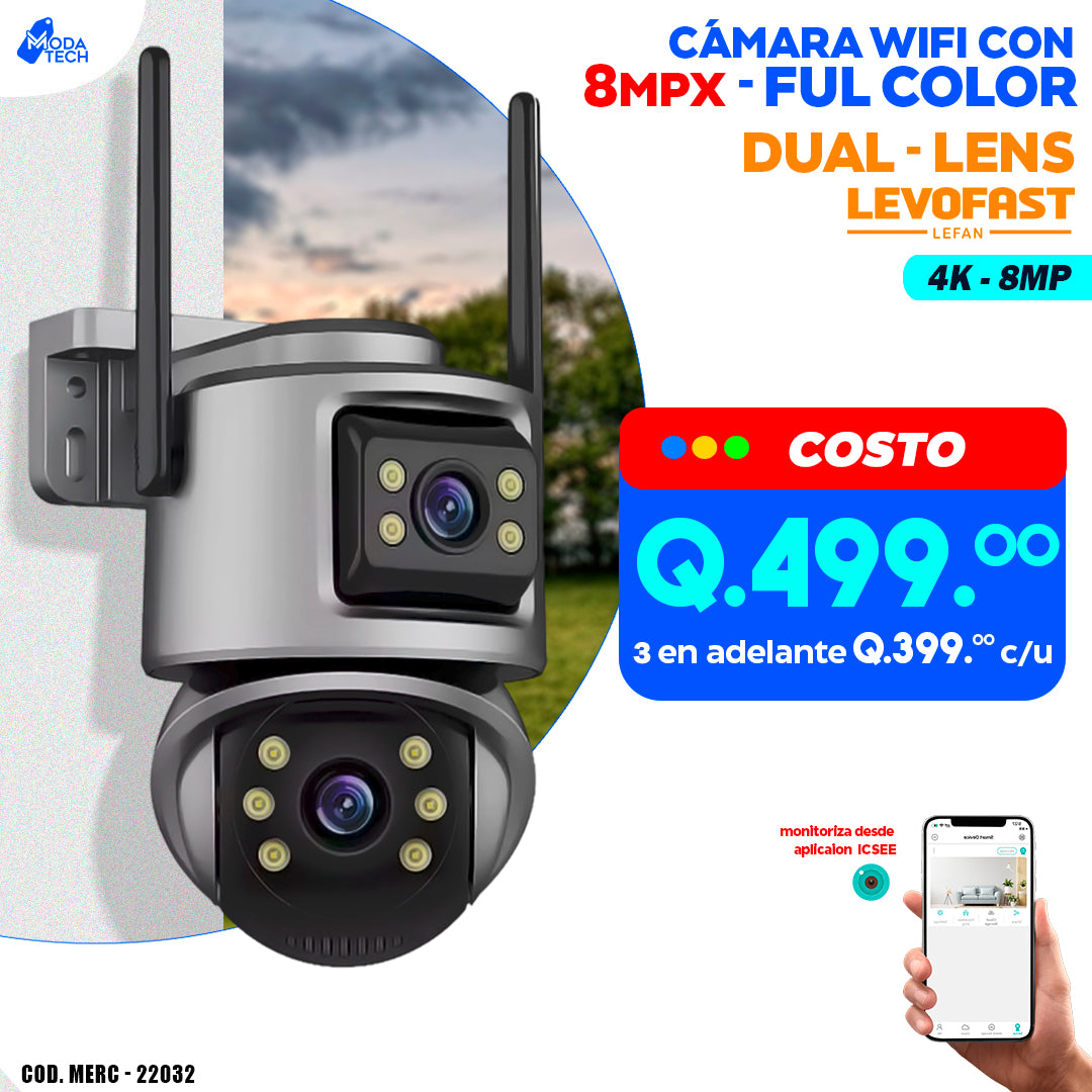 Cámara Wifi - 8MPX Doble Lente