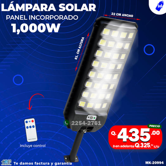 Lampara Con panel Solar de 1,000 watts ☀️🔋