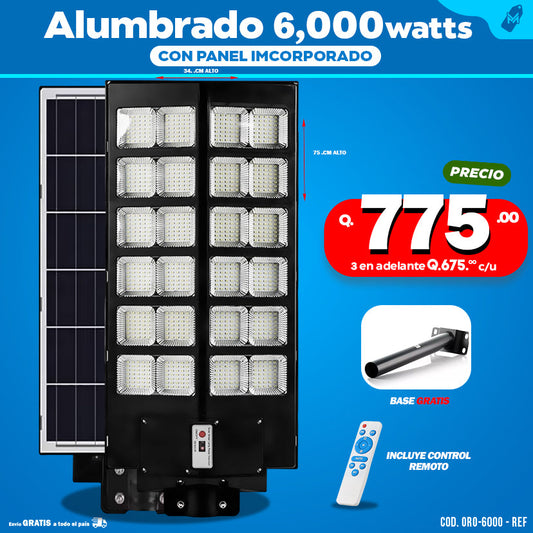 Alumbrados Solares Profesionales Industriales con Panel solar 6,000 Watts