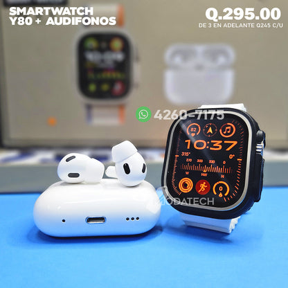 Smartwatch Y80 + Audifonos