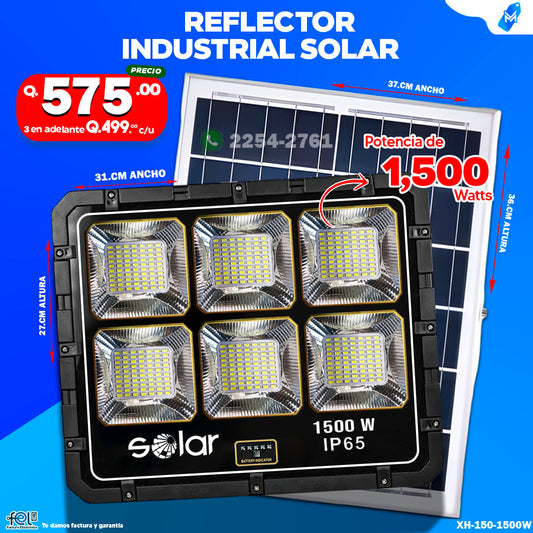 Reflector Industrial Solar de 1,500 Watts, Resistente y Práctico 💪🔆🌞✨🔦