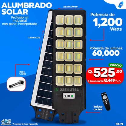 Alumbrado Solar Industrial - 1,200 -1,000- 800 WATTS 💡🔆