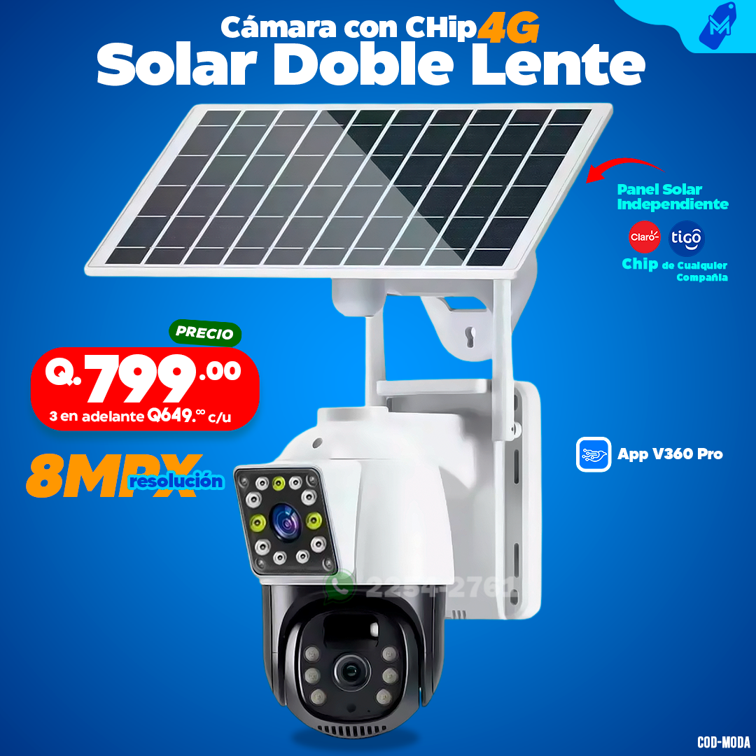 Cámara Solar con Chip 4G – 8MPX