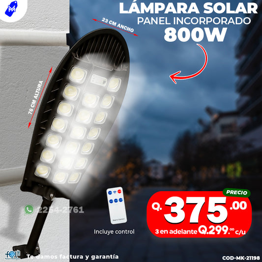 Lampara Con panel Solar de 800 watts ☀️🔋