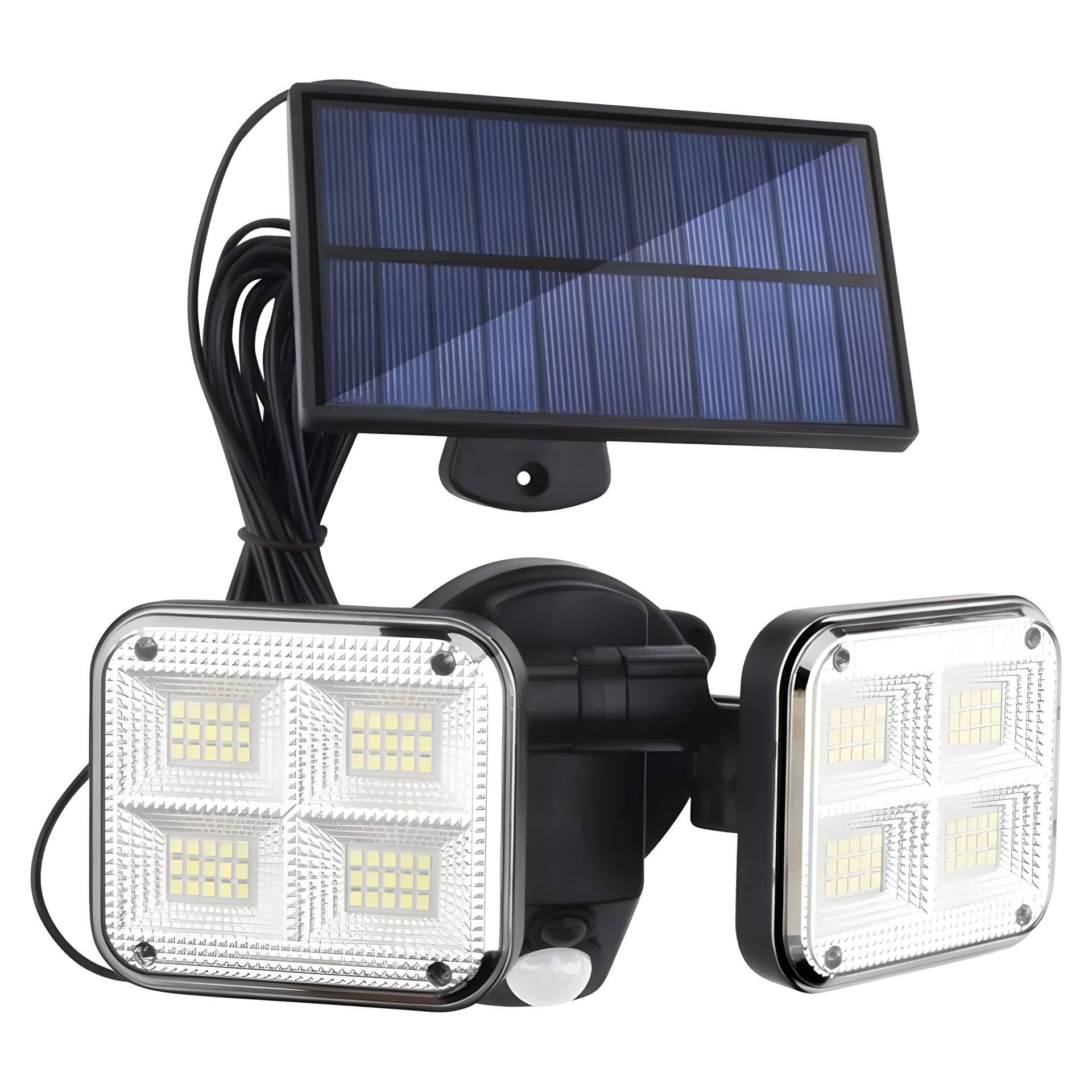 Iluminación Eficiente y Autosuficiente: Foco LED 300 y Panel Solar con  Cable de 5M