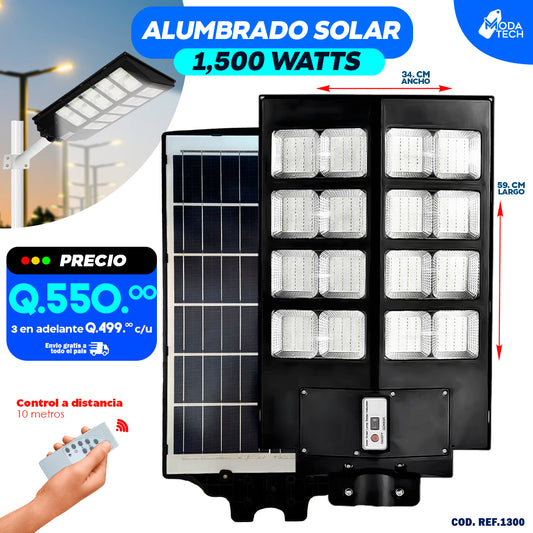 Alumbrados Solares Profesionales Industriales con Panel solar 1,500 watts