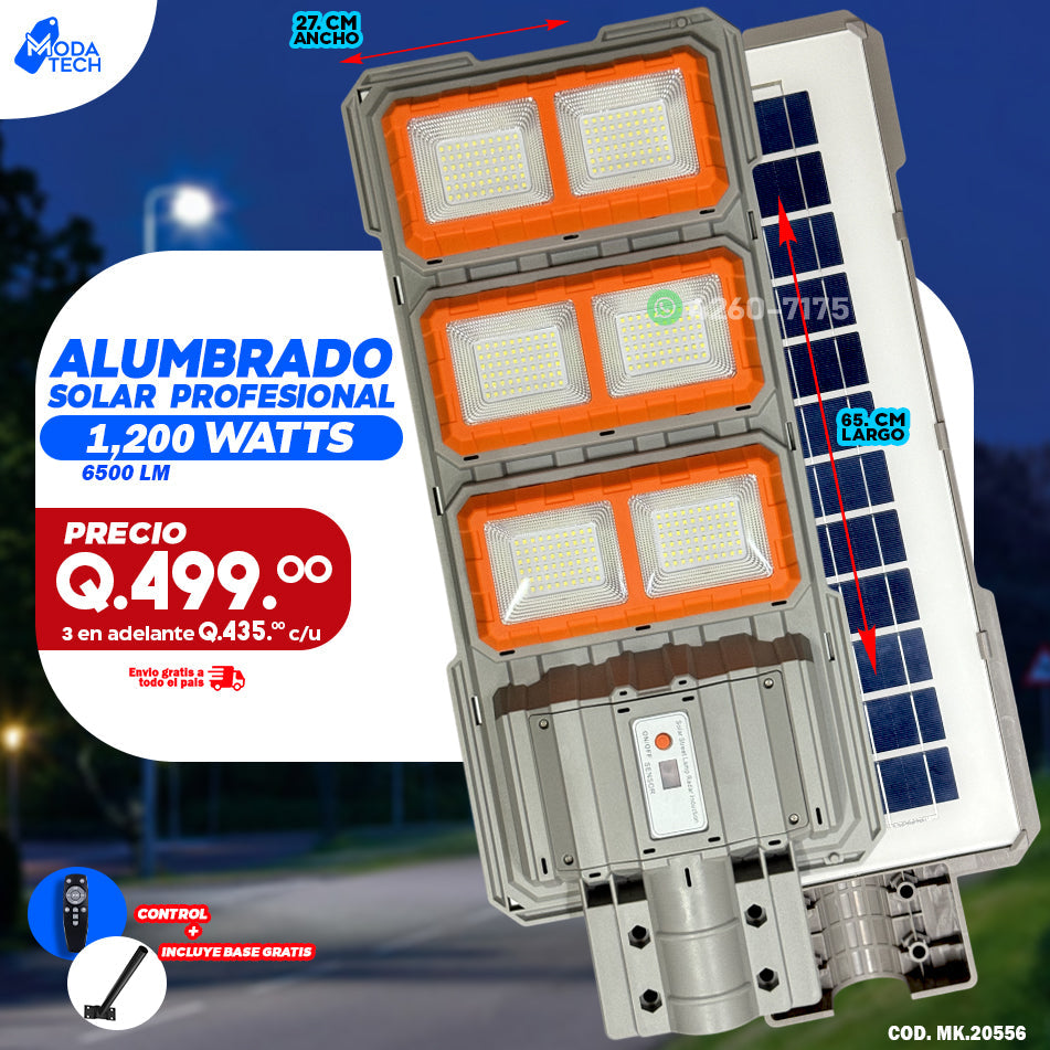 Alumbrado solar profesional de 6500 LM